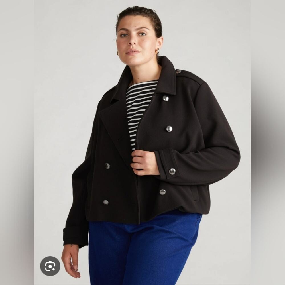 NEW Universal Standard Double Breasted Jacket Large 22 24 Black Rivington